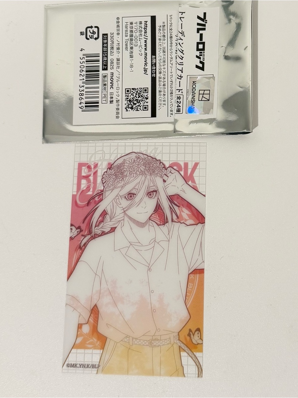Anime official collectible blue lock flowers clear card chigiri